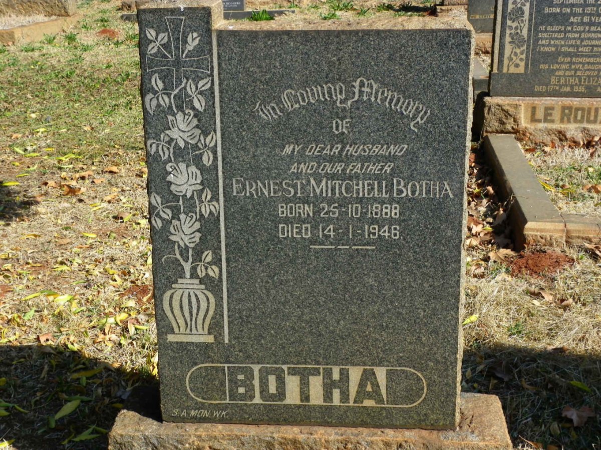 BOTHA Ernest Mitchell 1888-1946