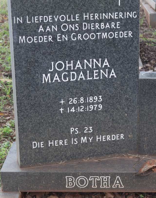 BOTHA Johanna Magdalena 1893-1979