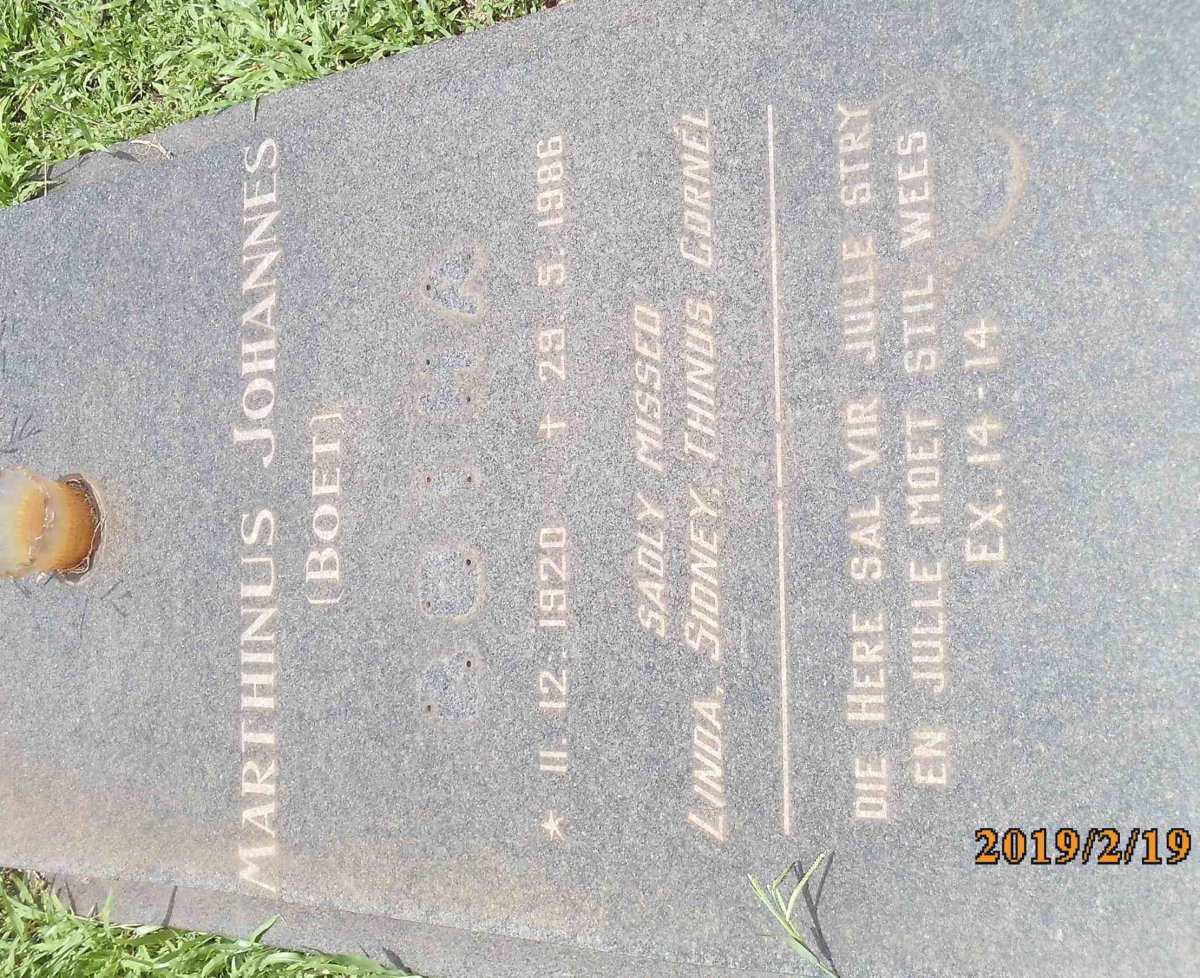 BOTHA Marthinus Johannes 1920-1986