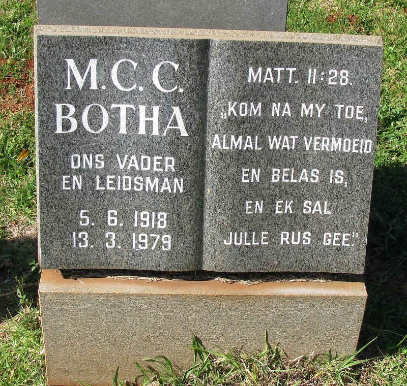 BOTHA M.C.C. 1918-1979