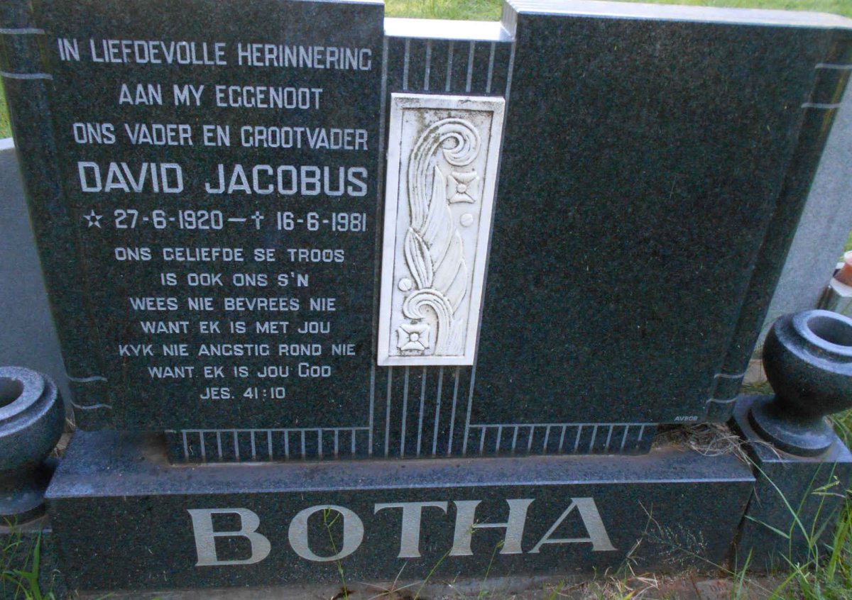 BOTHA David Jacobus 1920-1981