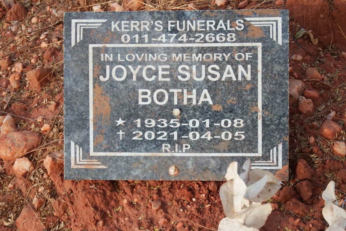 BOTHA Joyce Susan 1935-2021