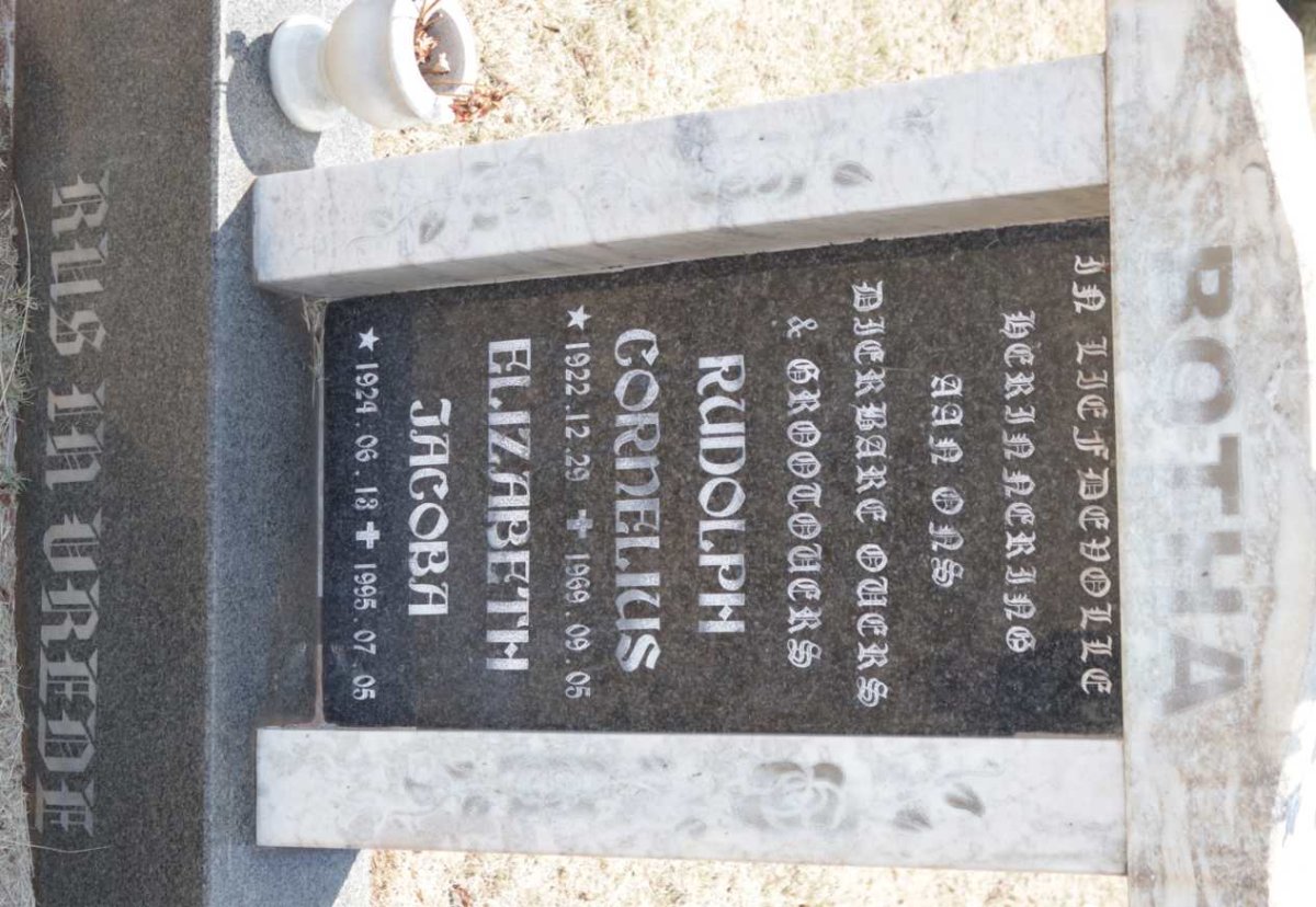 BOTHA Rudolph Cornelius 1922-1969 &amp; Elizabeth Jacoba 1924-1995