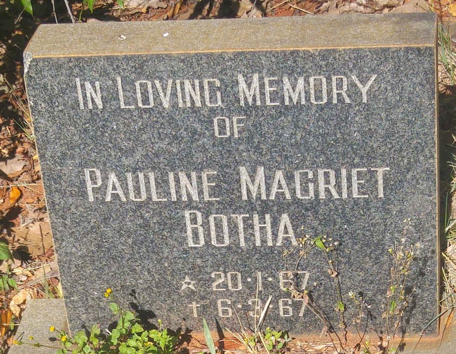 BOTHA Pauline Magriet 1967-1967