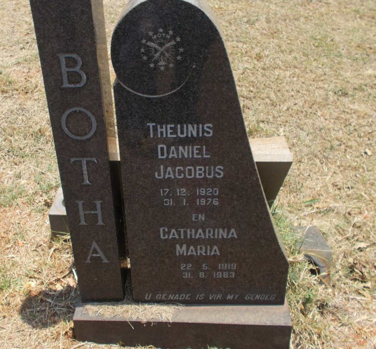 BOTHA Theunis Daniel Jacobus 1920-1976 &amp; Catharina Maria 1919-1983