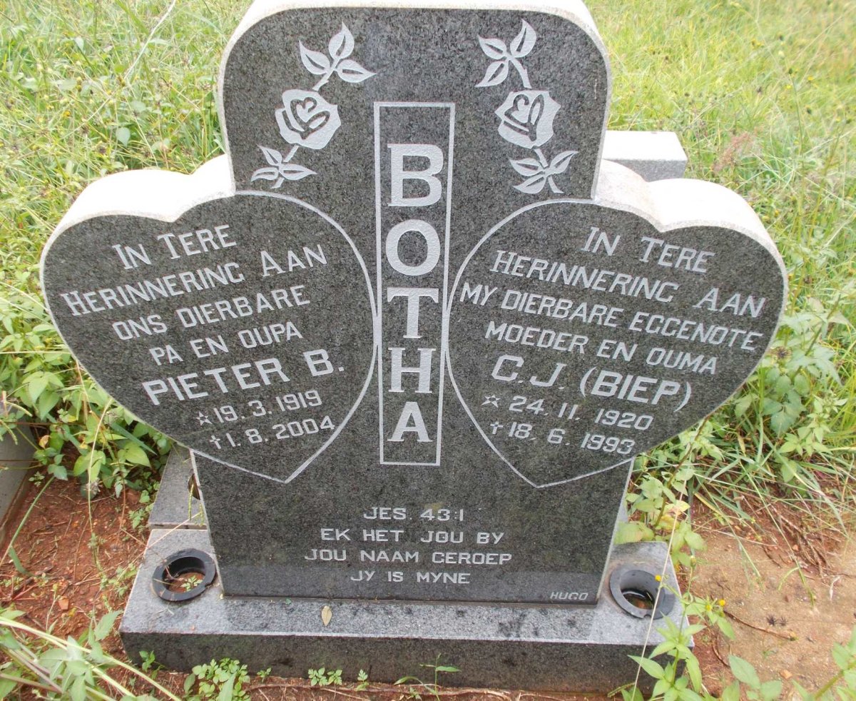 BOTHA Pieter B. 1919-2004 &amp; C.J. 1920-1993
