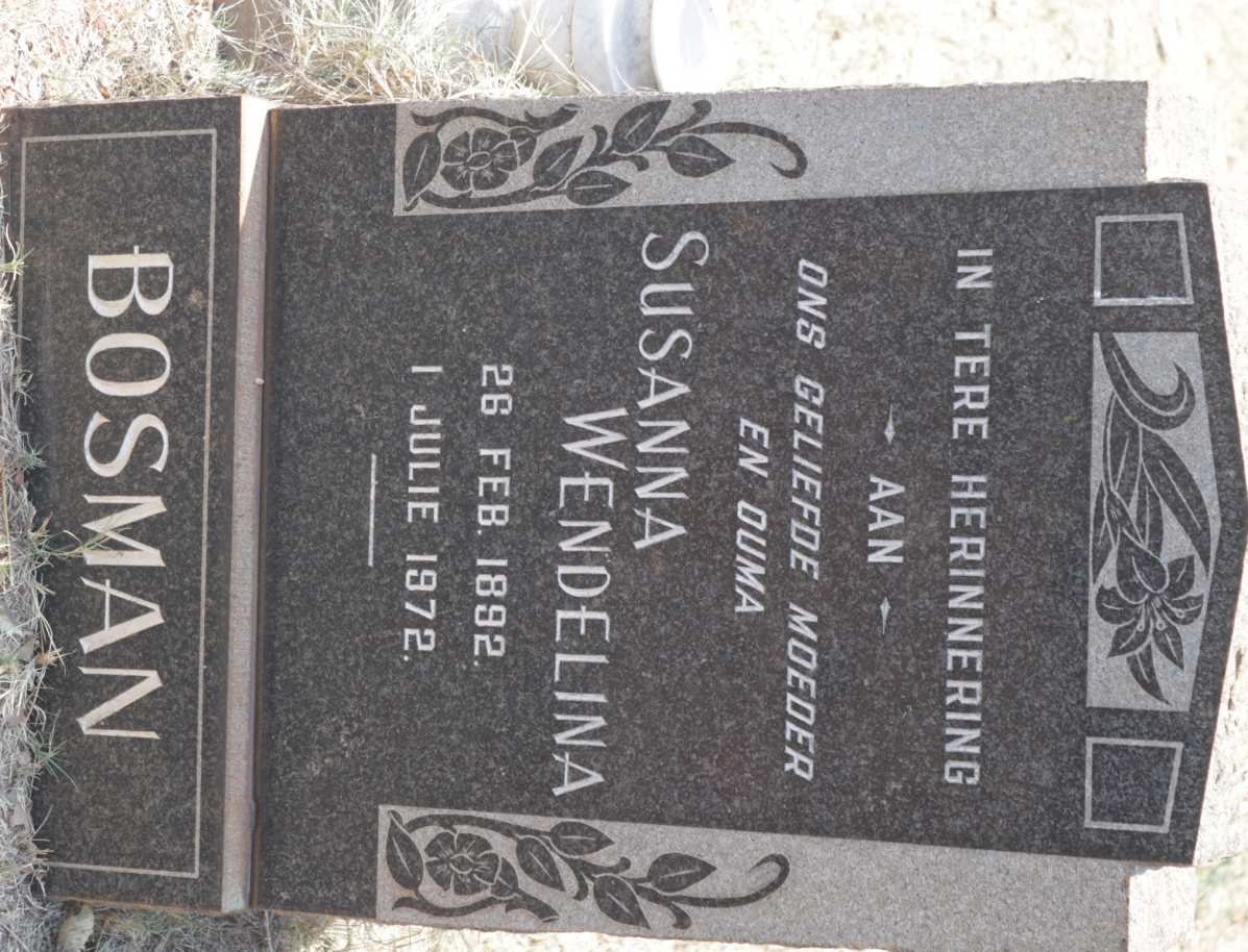 BOSMAN Susanna Wendelina 1892-1972