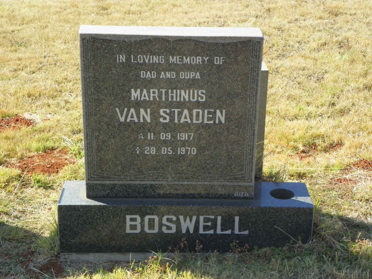 BOSWELL Marthinus Van Staden 1917-1970