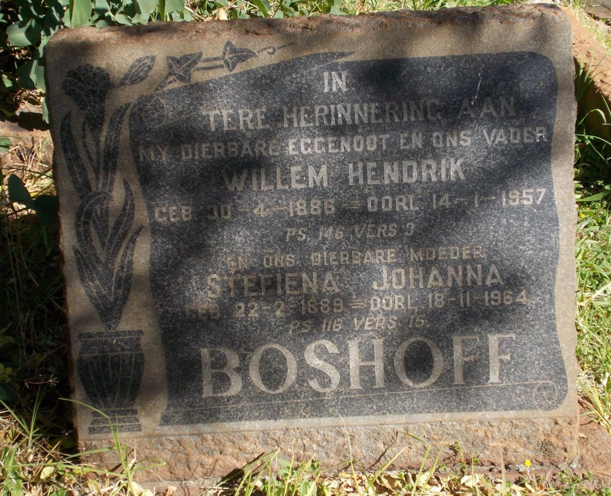BOSHOFF Willem Hendrik 1886-1957 &amp; Stefiena Johanna 1889-1964