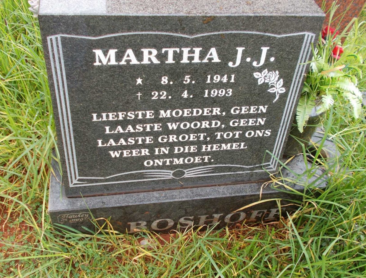 BOSHOFF Martha J.J. 1941-1993