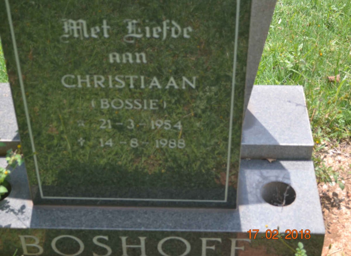 BOSHOFF Christiaan 1954-1988