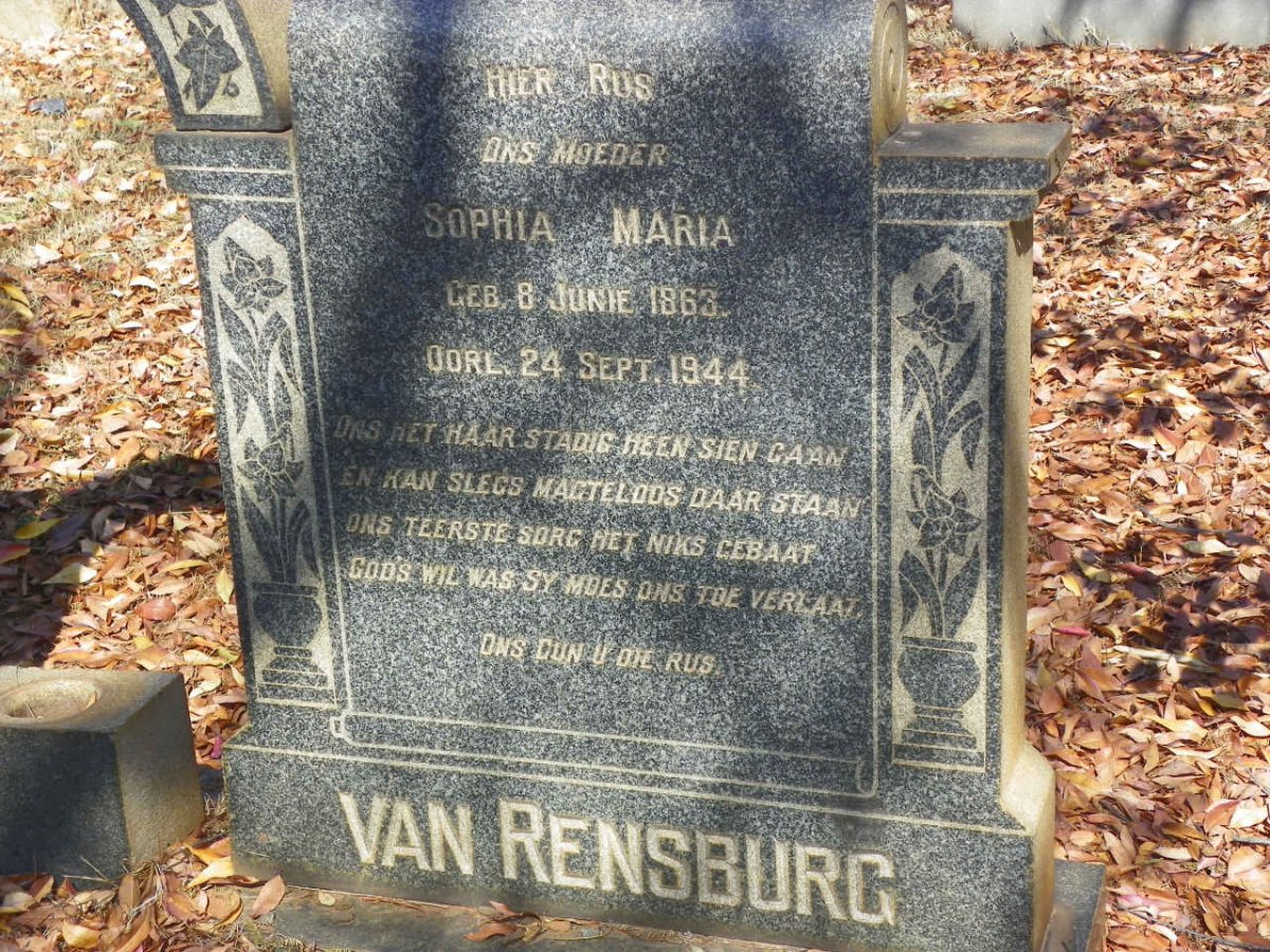RENSBURG Sophia Maria, van 1863-1944