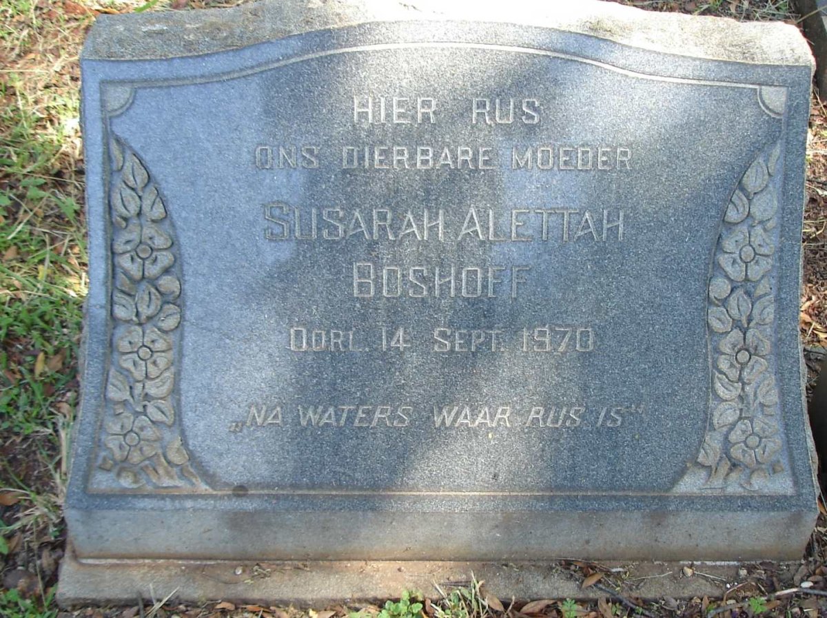BOSHOFF Susarah Alettah -1970