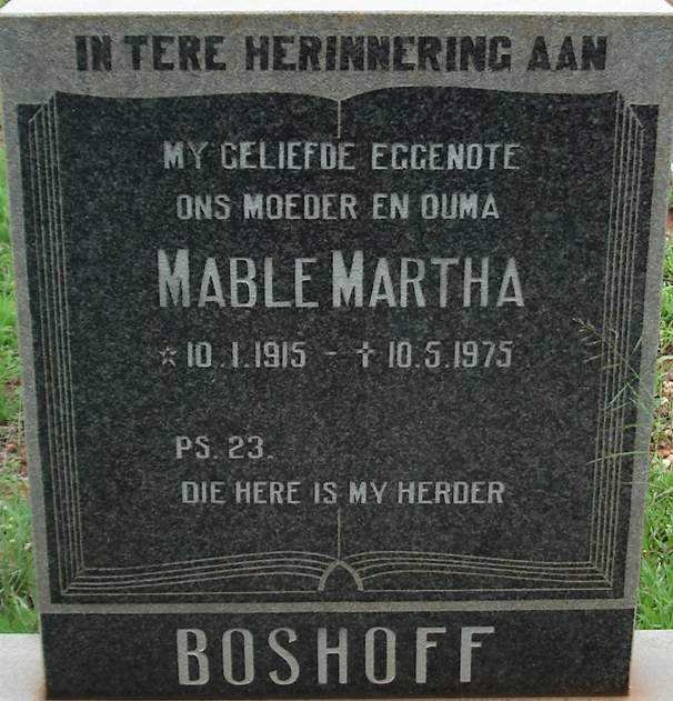 BOSHOFF Mable Martha 1915-1975