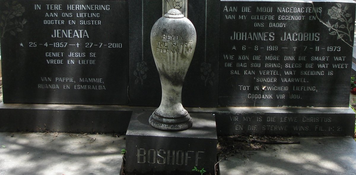 BOSHOFF Johannes Jacobus 1919-1973 :: BOSHOFF Jeneata 1957-2010