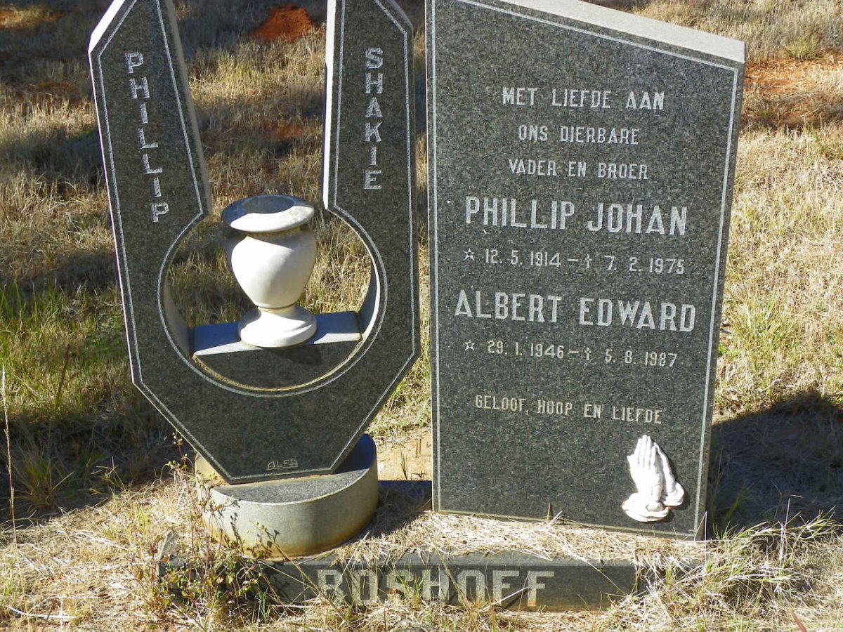 BOSHOFF Phillip Johan 1914-1975 :: BOSHOFF Albert Edward 1946-1987