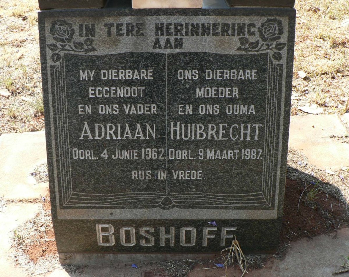 BOSHOFF Adriaan -1962 &amp; Huibrecht -1987