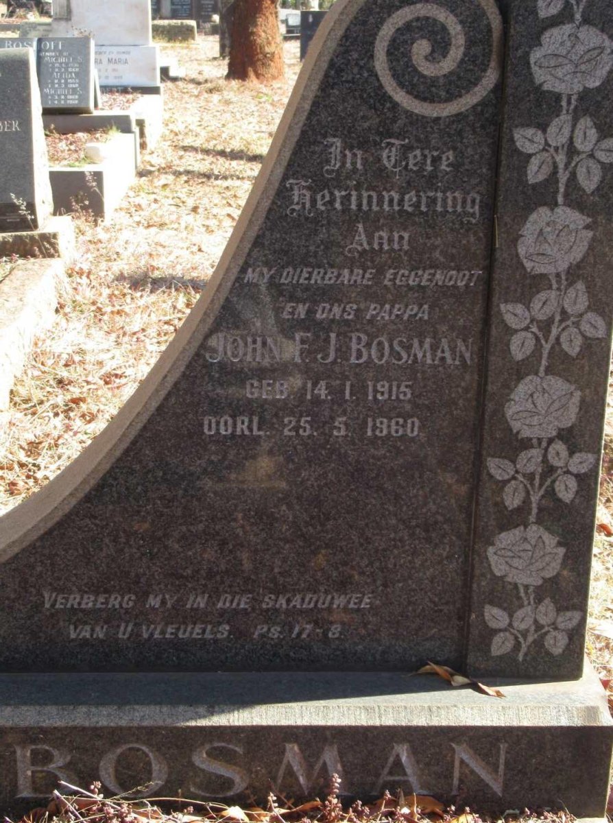 BOSMAN John F.J. 1915-1960