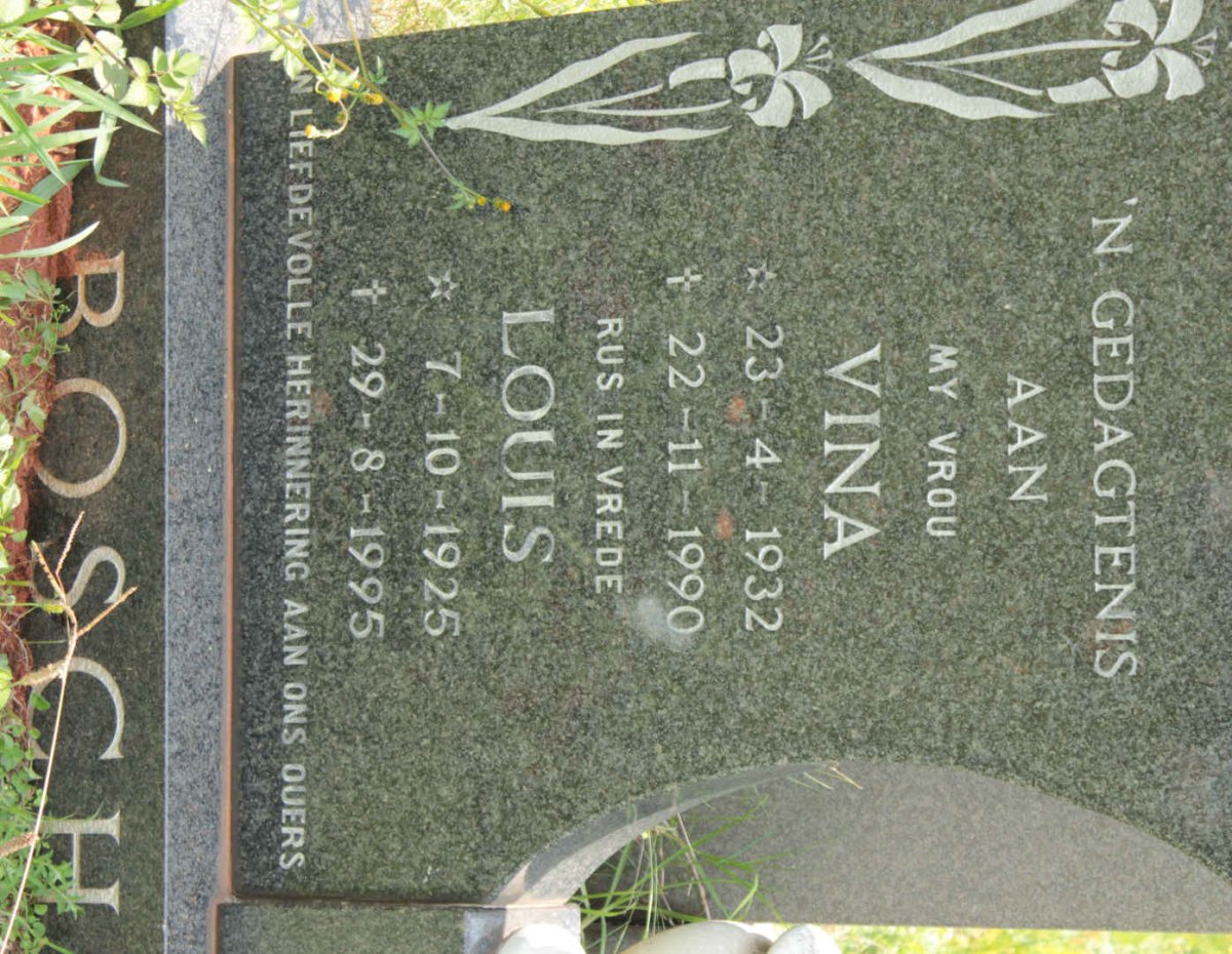 BOSCH Louis 1925-1995 &amp; Vina 1932-1990