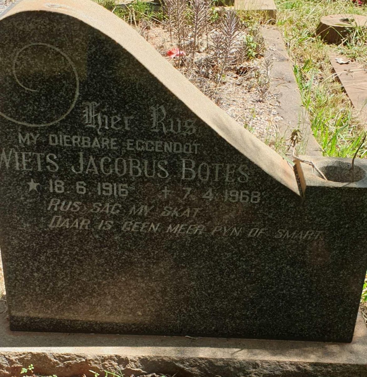 BOTES Wiets Jacobus 1916-1968