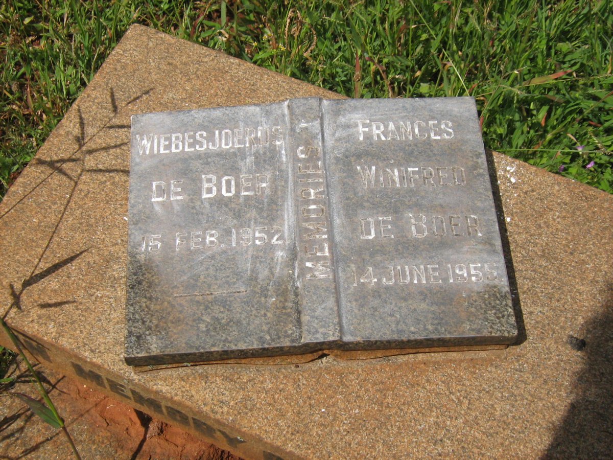 BOER Wiebesjoerds, de -1952 &amp; Frances Winifred -1955