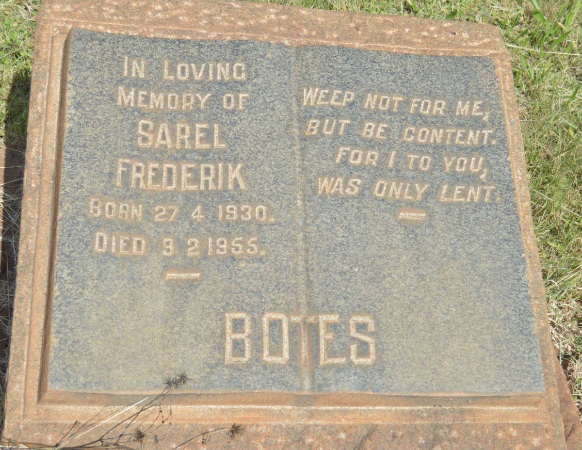 BOTES Sarel Frederik 1930-1955