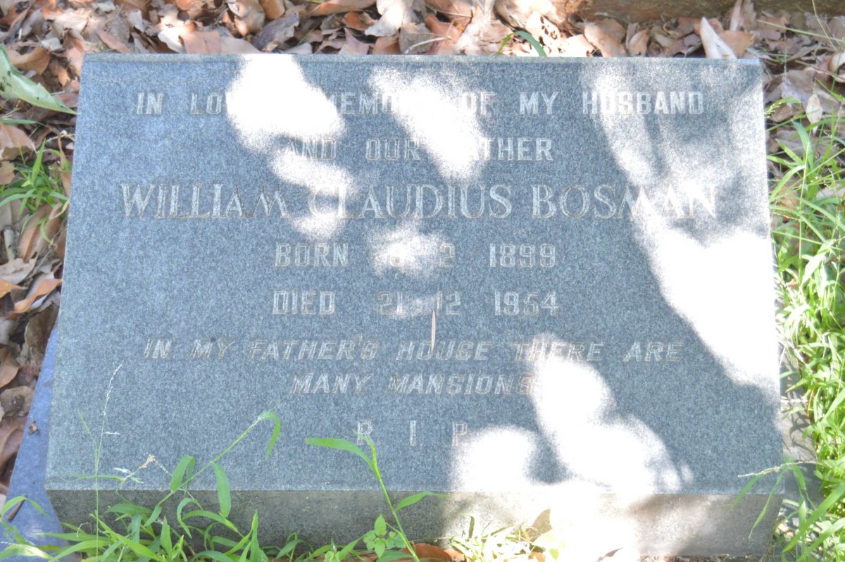 BOSMAN William Claudius 1899-1954