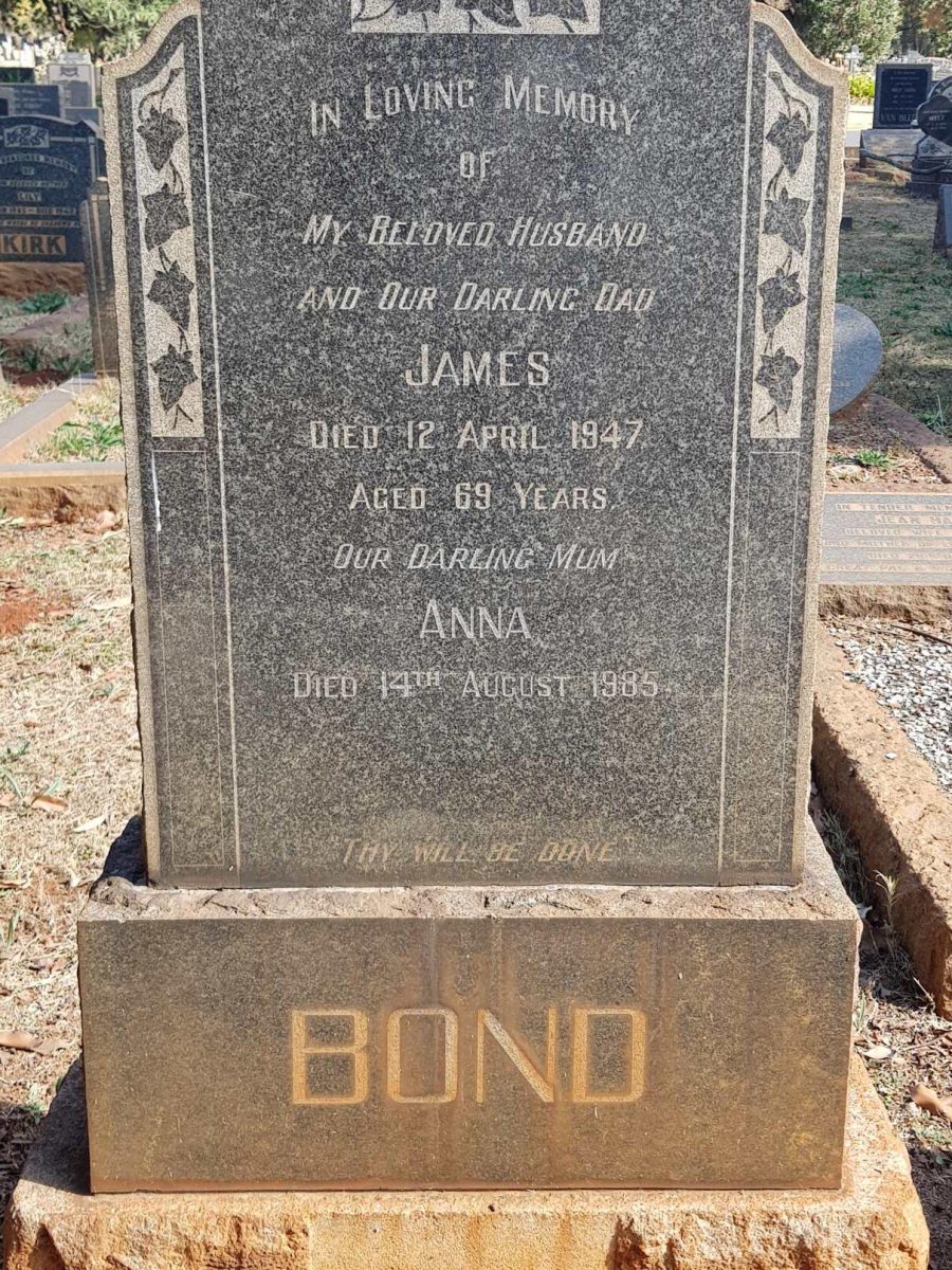 BOND James -1947 &amp; Anna -1985