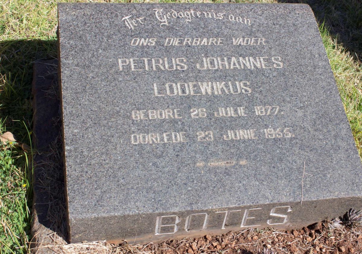 BOTES Petrus Johannes Lodewikus 1877-1955