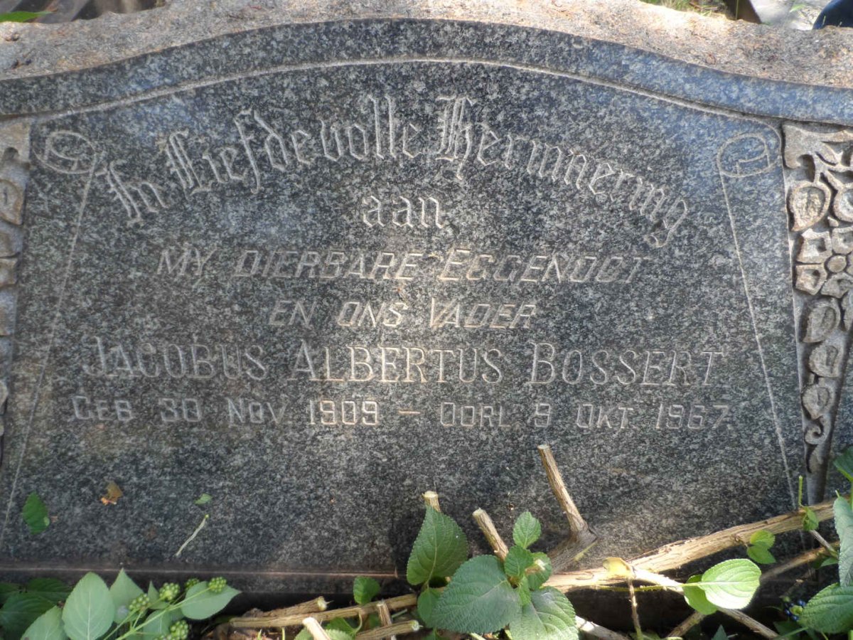 BOSSERT Jacobus Albertus 1909-1967