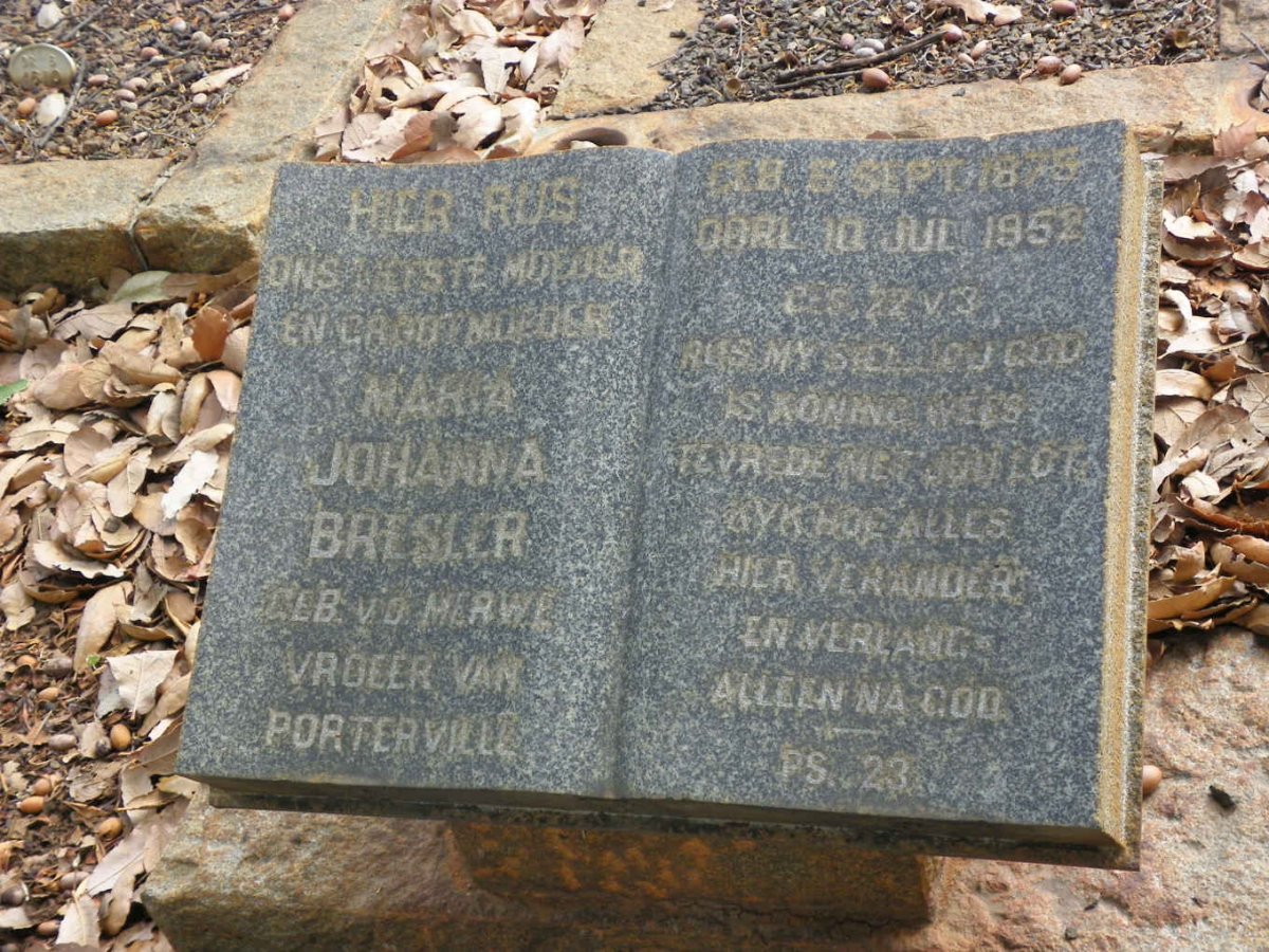 BRESLER Maria Johanna nee V.D. MERWE 1875-1952
