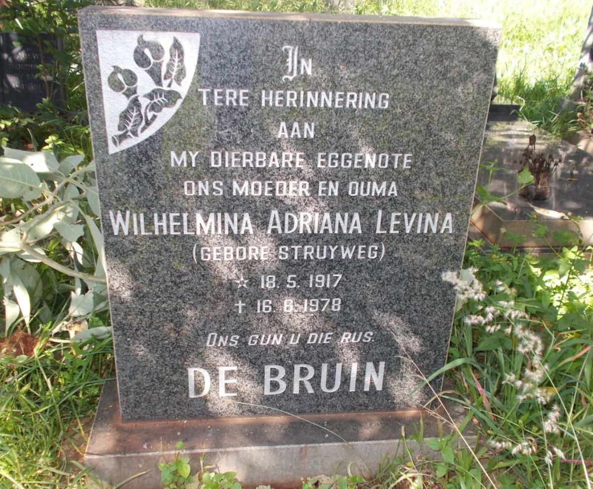 BRUIN Wilhelmina Adriana Levina, de nee STRUYWEG 1917-1978