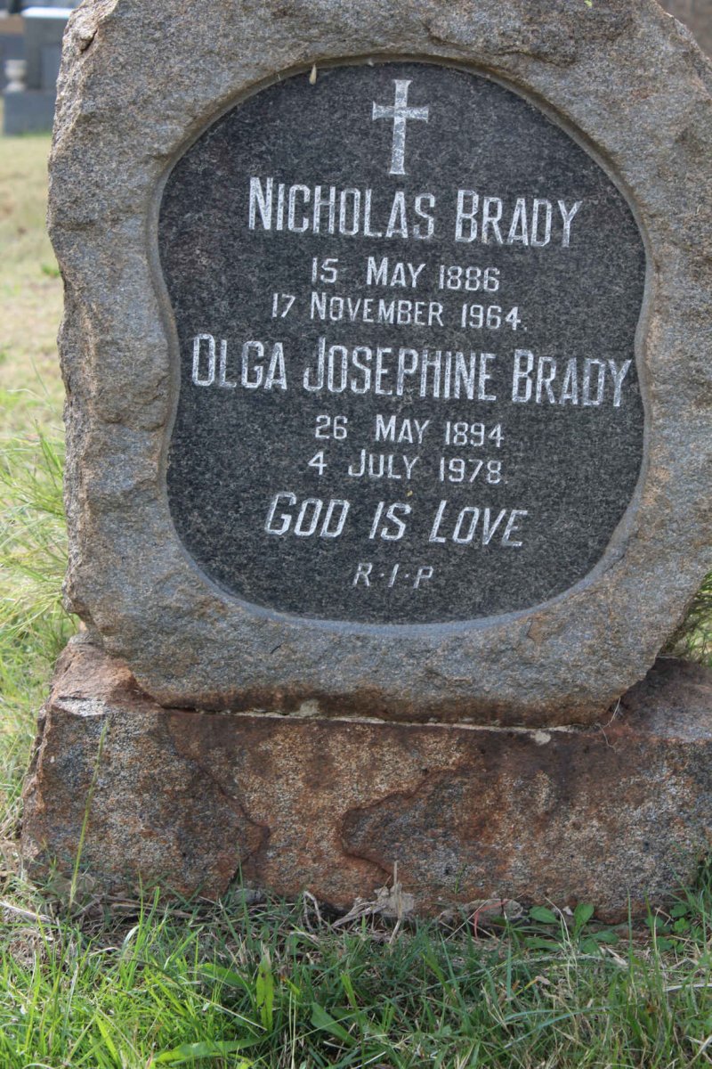 BRADY Nicholas 1886-1964 &amp; Olga Josephine 1894-1978