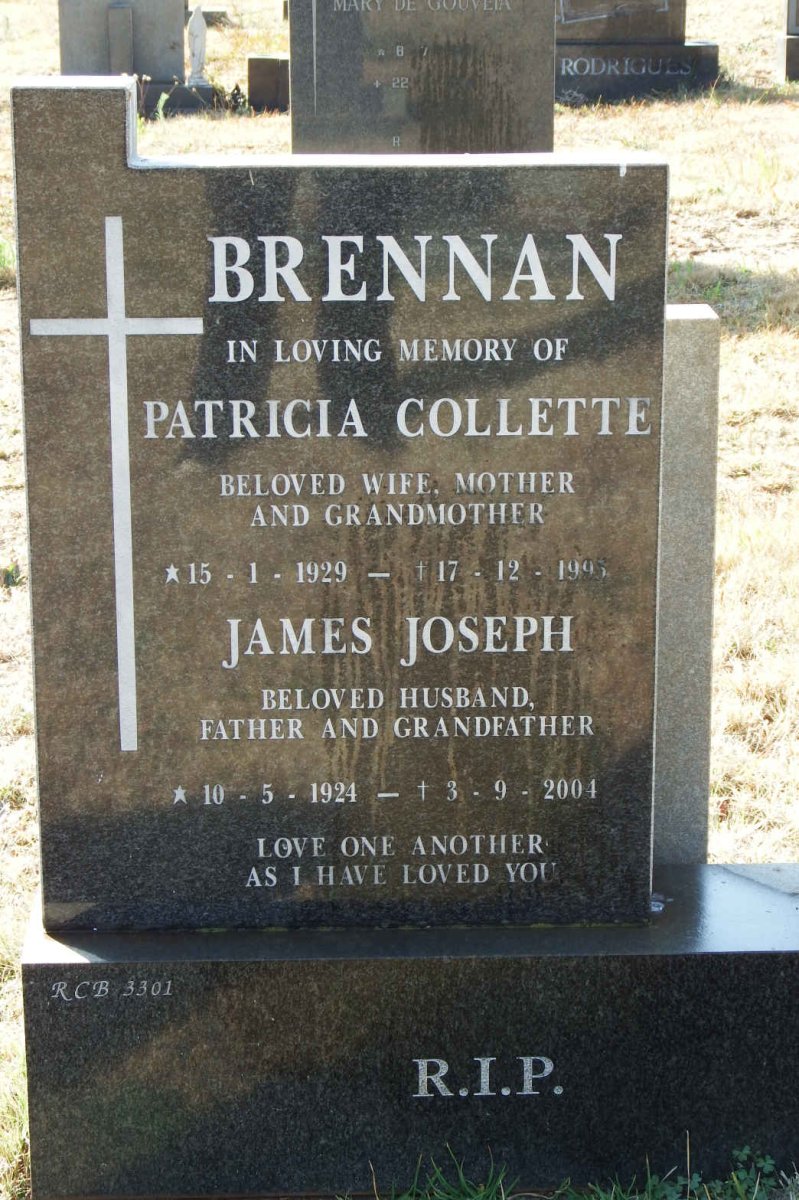 BRENNAN James Joseph 1924-2004 &amp; Patricia Collette 1929-1995