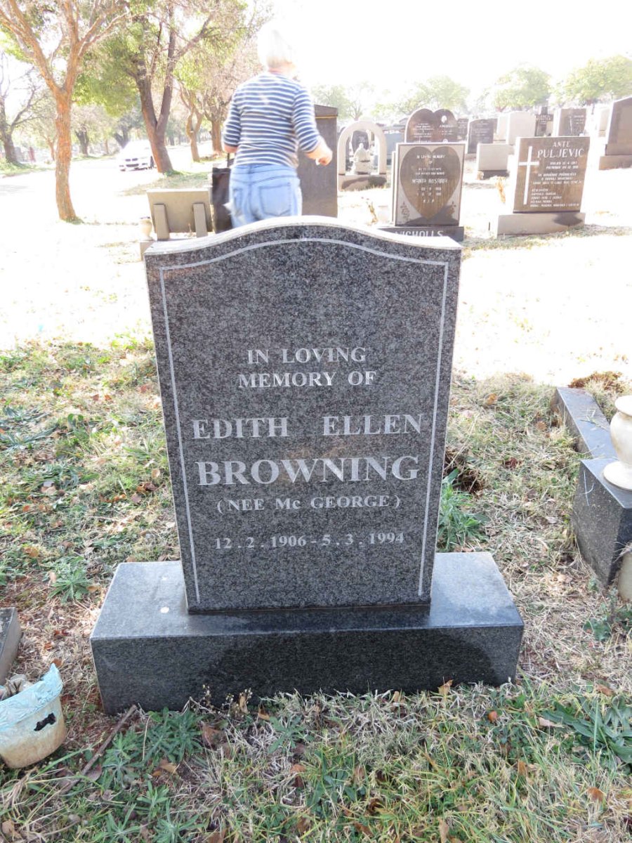 BROWNING Edith Ellen nee MCGEORGE 1906-1994