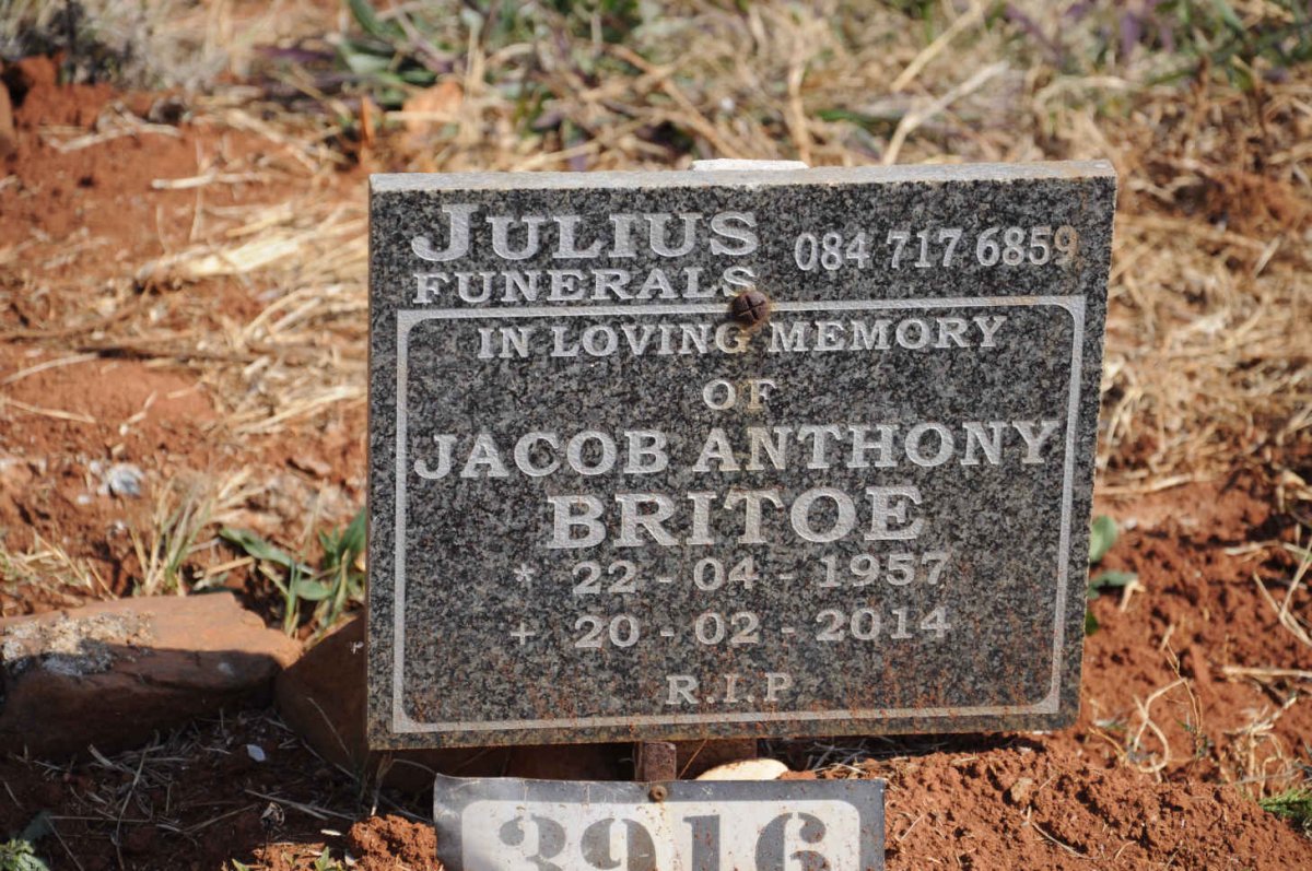 BRITOE Jacob Anthony 1957-2014