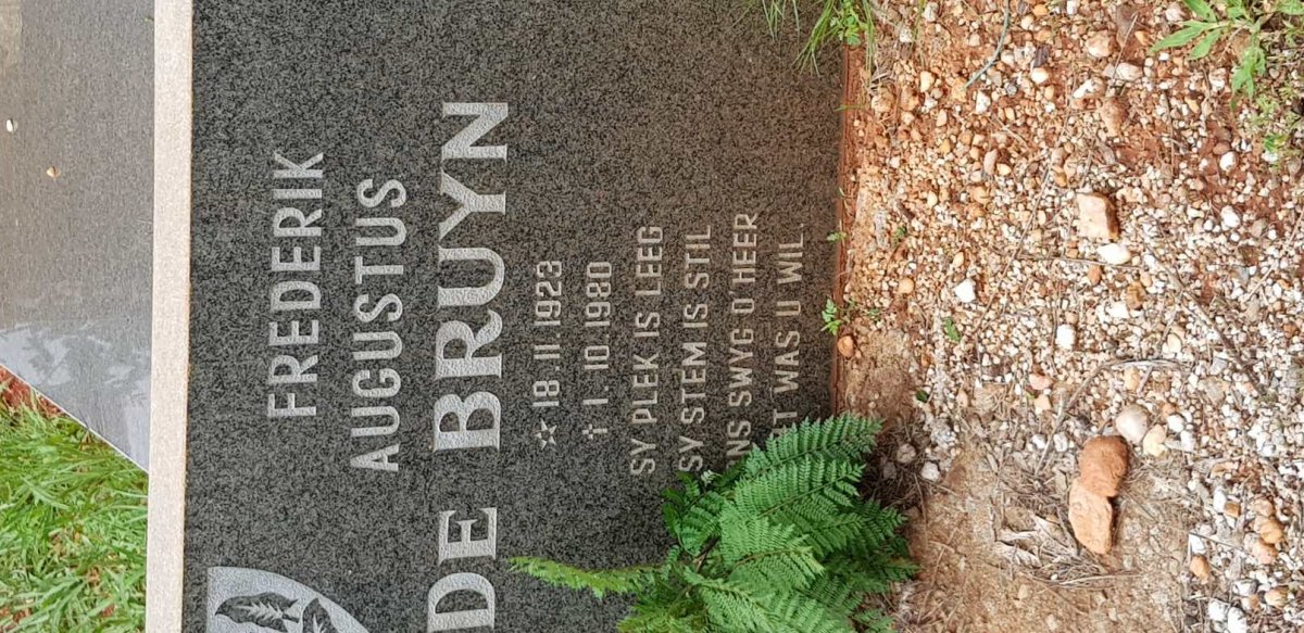 BRUYN Frederik Augustus, de 1923-1980