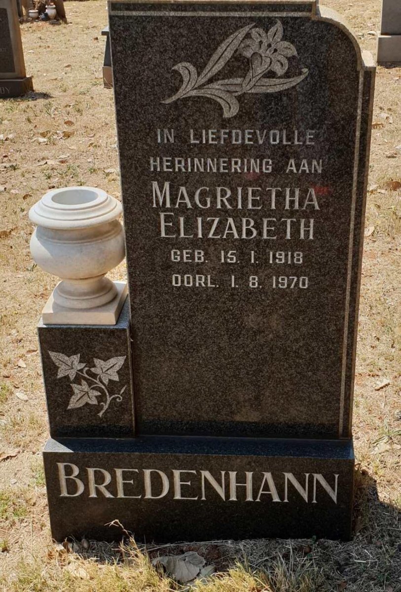 BREDENHANN Magrietha Elizabeth 1918-1970