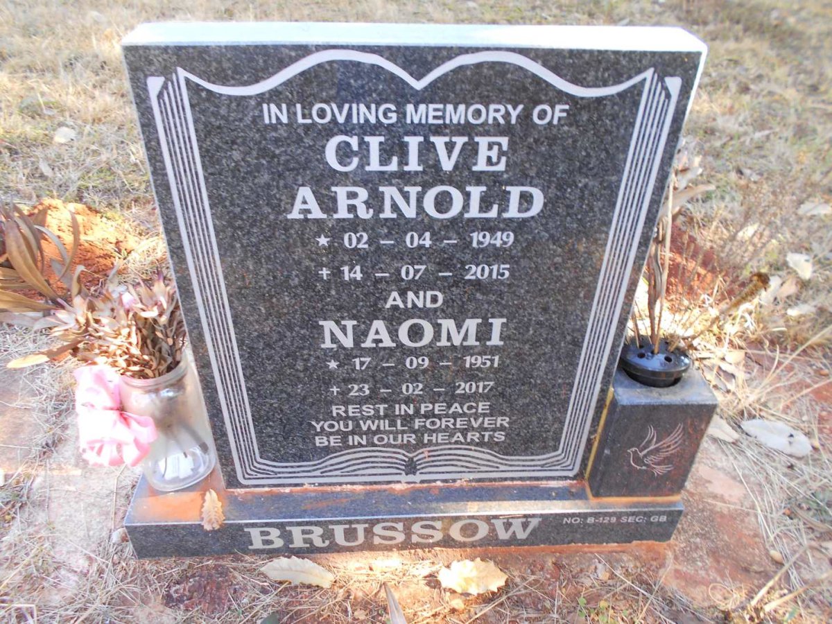 BRUSSOW Clive Arnold 1949-2015 &amp; Naomi 1951-2017