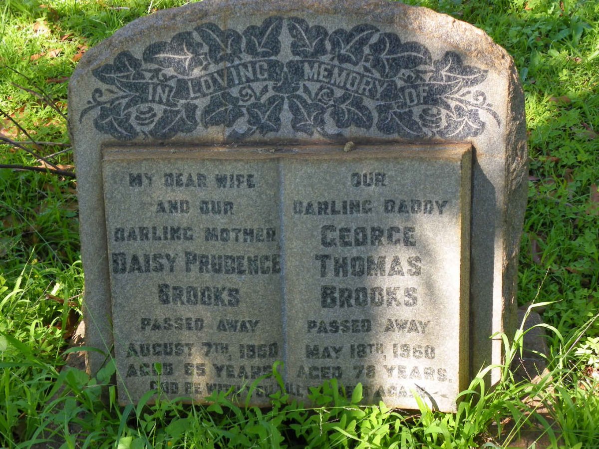 BROOKS George Thomas -1960 &amp; Daisy Prudence -1950