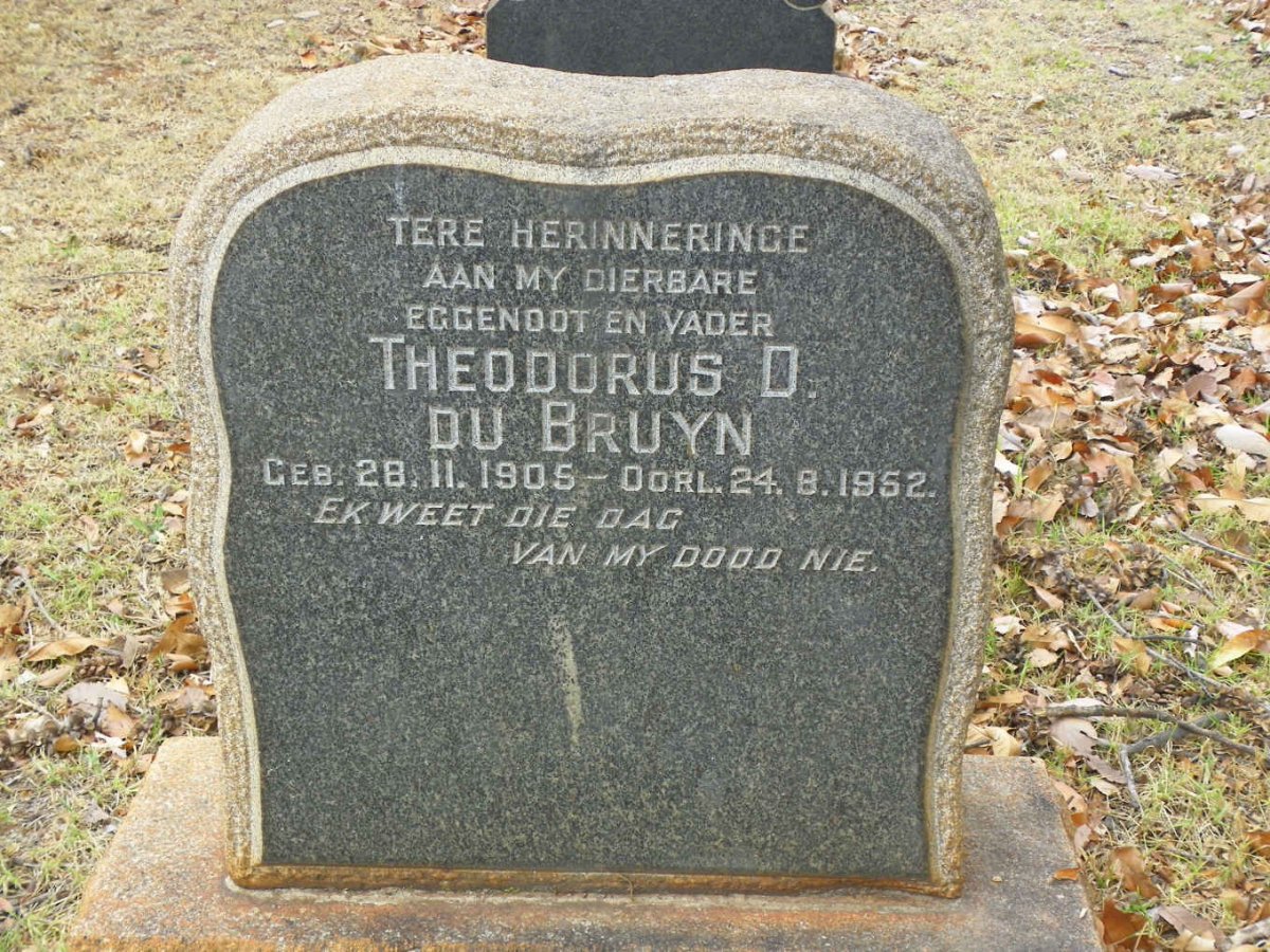 BRUYN Theodorus D., du 1905-1952