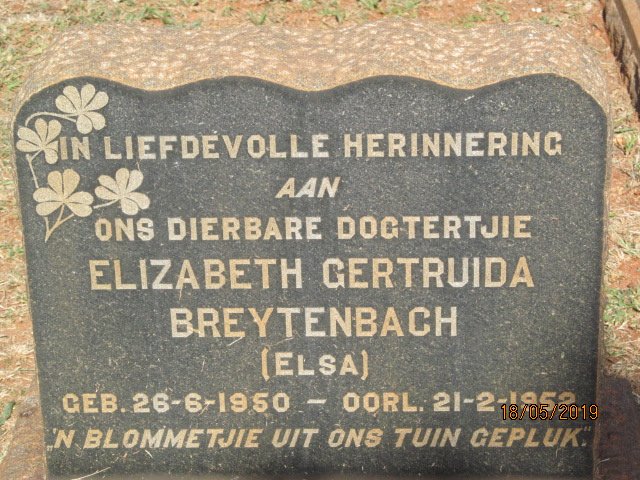 BREYTENBACH Elizabeth Gertruida 1950-1952
