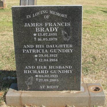 BRADY James Francis 1891-1979 :: GRUNDY Richard 1921-2005 &amp; Patricia 1921-1984