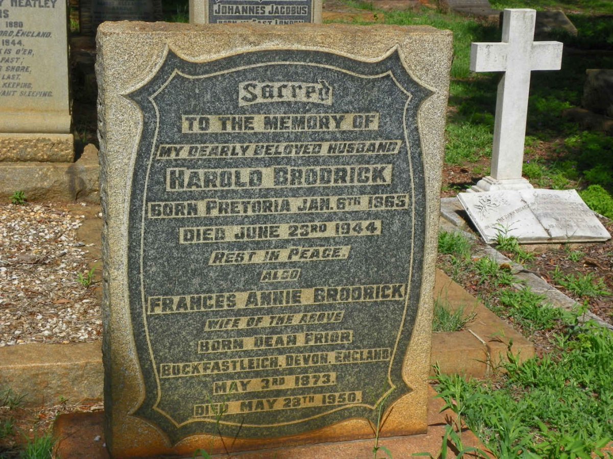 BRODRICK Harold 1865-1944 &amp; Frances Annie 1873-1950