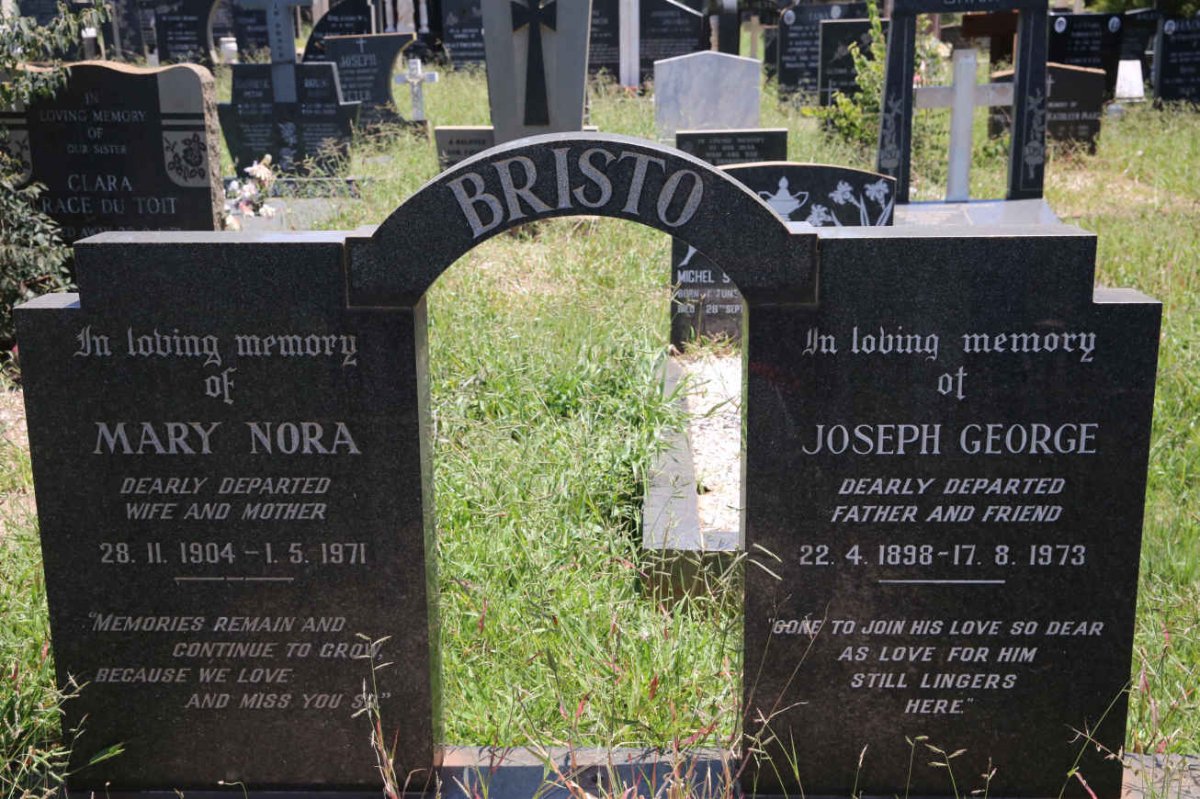 BRISTO Joseph George 1898-1973 &amp; Mary Nora 1904-1971