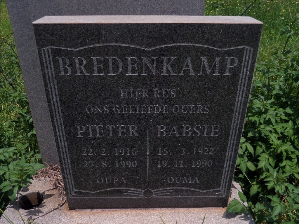 BREDENKAMP Pieter 1916-1990 &amp; Babsie 1922-1990