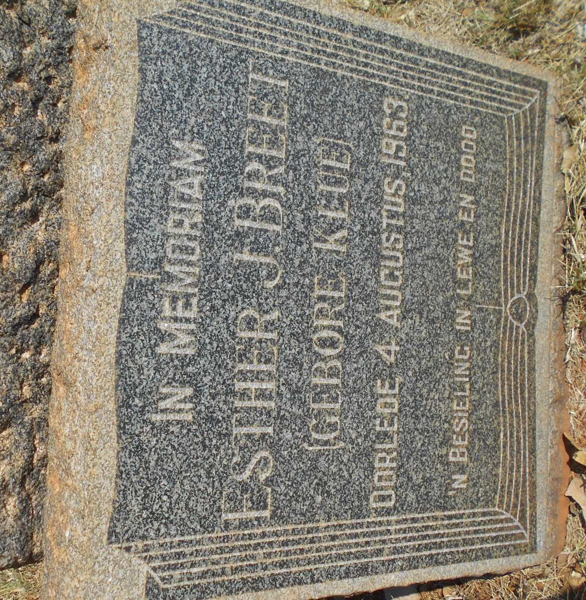 BREET Esther J. nee KLUE -1963