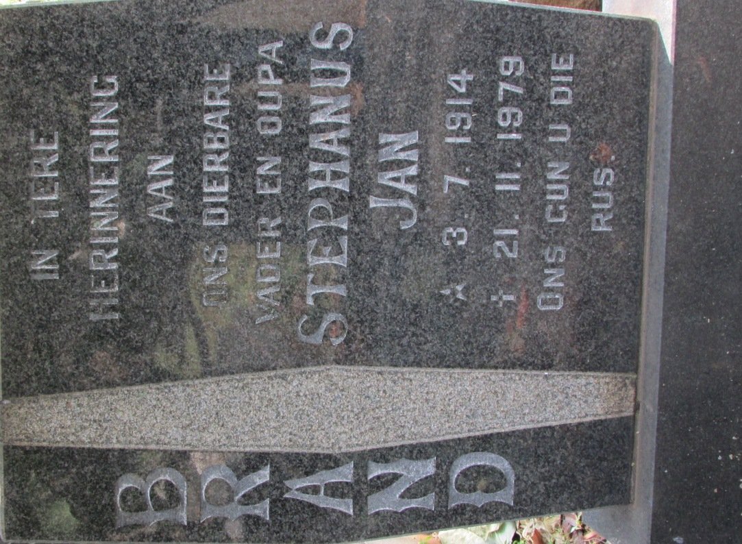 BRAND Stephanus Jan 1914-1979
