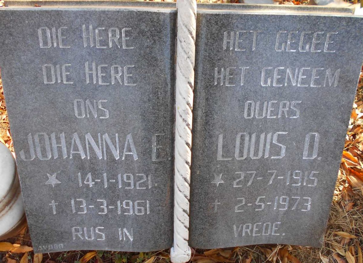 BRUIN Louis D., de 1915-1973 &amp; Johanna E. 1921-1961