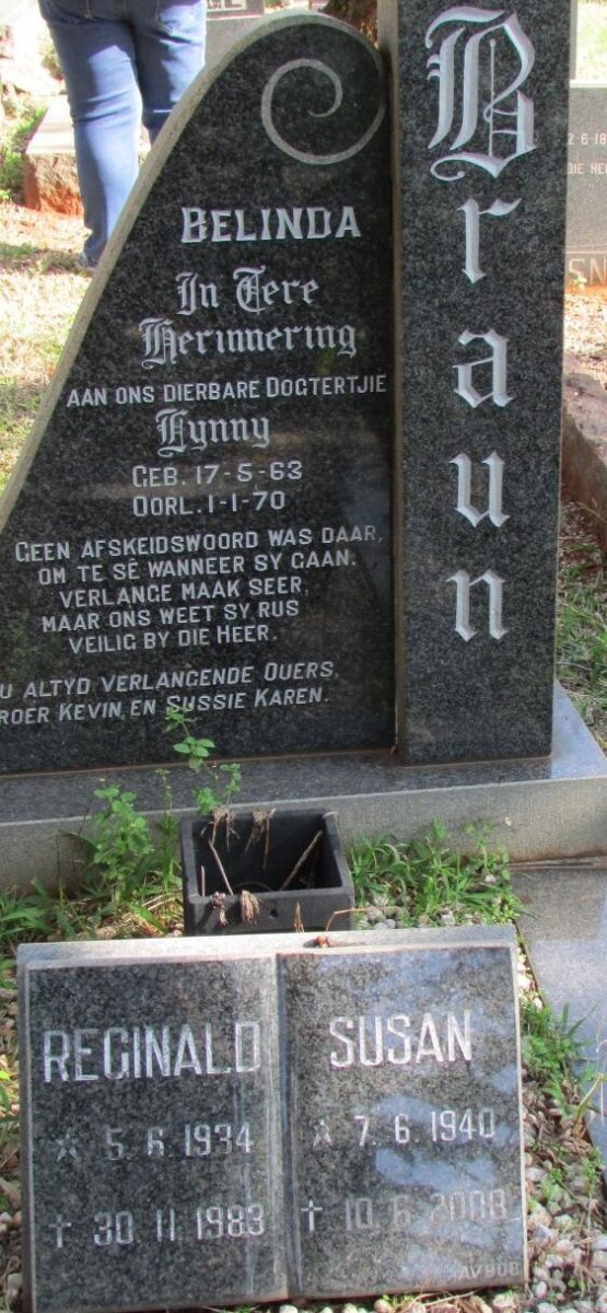 BRAUN Reginald 1934-1983 &amp; Susan 1940-2008 :: BRAUN Belinda 1963-1970